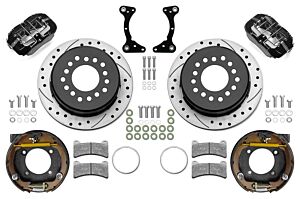 Wilwood Forged Dynapro Low-Profile Rear Brake Kits for GM G-Body Differentials - Black Powder Coat Caliper - SRP Drilled & Slotted Rotor (140-17120-D)