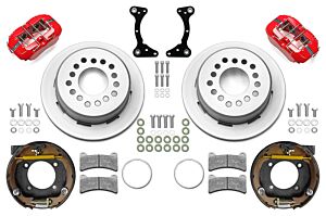 Wilwood Forged Dynalite Rear Brake Kits for GM G-Body Differentials - Red Powder Coat Caliper - Plain Face Rotor (140-17121-R)