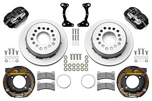 Wilwood Forged Dynapro Low-Profile Rear Brake Kits for GM G-Body Differentials - Black Powder Coat Caliper - Plain Face Rotor  (140-17120) 