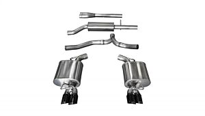 CORSA Performance 2.5" Catback Exhaust Dual Rear Exit with Twin 3.0" Black PVD Pro-Series Tips Dodge Charger SE/SXT (2011-2014)