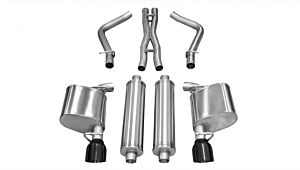 CORSA Performance 2.5" Catback Exhaust Dual Rear Exit with Single 4.5" Black PVD Pro-Series Tips Chrysler 300 (2011-2014)