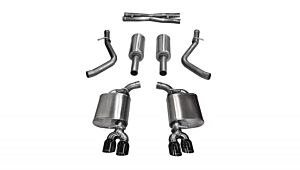 CORSA Performance 2.75" Catback Exhaust Dual Rear Exit with Single 4.5" Black PVD Pro-Series Tips Chrysler 300 C | Dodge Charger R/T (2017-2019)