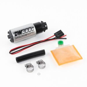 DeatschWerks (340lph DW300C Compact Fuel Pump w/ Universal Install Kit (w/ Mounting Clips) 9-309-1000