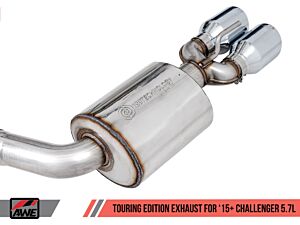 AWE Touring Edition Exhaust - Non-Resonated/Chrome Silver Quad Tips (Challenger 5.7 15+)