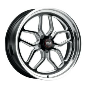 WELD Laguna Drag Gloss Black Wheel Pair with Milled Spokes 18x12 | 5x120.65 BC (5x4.75) | +56 Offset | 8.7 Backspacing (C7 Corvette)