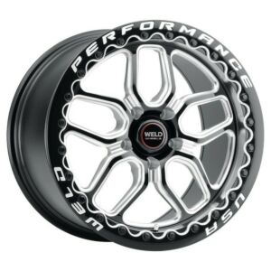 WELD Laguna Beadlock Drag Gloss Black Wheel Pair with Milled Spokes (17x11 | 5x120.65 BC (5x4.75) | +43 Offset | 7.75 Backspacing - C6 ZO6 Corvette) 