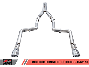 AWE Track Edition Exhaust - Chrome Silver Tips (15+ Charger 6.4 / 6.2 SC)