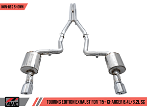 AWE Touring Edition Exhaust - Non-Resonated/Diamond Black Tips (15+ Charger 6.4 / 6.2 SC)