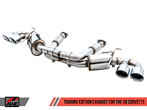 AWE Touring Edition Exhaust for C8 Corvette - Chrome Silver Tips 