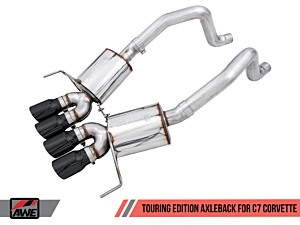 AWE Touring Edition Axle-back Exhaust for C7 Corvette Z06 / ZR1 / Grand Sport Manual - Diamond Black Tips  w/ AFM Valve Simulators
