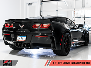 AWE Track Edition Axle-back Exhaust for C7 Corvette Z06 / ZR1 / Grand Sport Manual - Black Diamond Tips  w/ AFM Valve Simulators