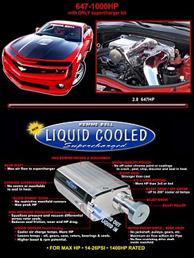 Kenne Bell 10-2015 LS3 L99 Camaro 4.7LC Liquid Cooled Mammoth Intercooled Supercharger Kit-TUNER KIT