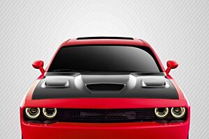 Extreme Dimensions 2008-2023 Dodge Challenger Carbon Creations Dritech Hellcat Look Hood - 1 Piece