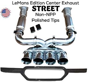 LeMans Edition Center STREET Exhaust | With POLISHED Tips | Non-NPP| Fits ALL C8 Stingrays years 2020 to 2023