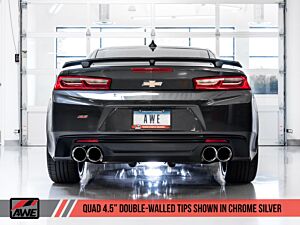 AWE Track Edition Axle-back Exhaust - Chrome Silver Tips (Gen6 Camaro SS / ZL1)(Quad Outlet)