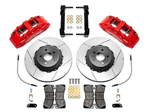 Wilwood SX6R Dynamic Front Big Brake Kit with 15-Inch Slotted Rotors; Red Calipers (15-22 Mustang)