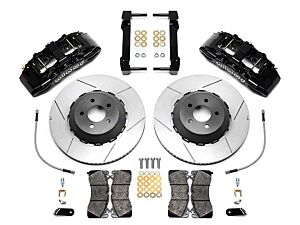 Wilwood SX6R Dynamic Front Big Brake Kit with 15-Inch Slotted Rotors; Black Calipers (15-22 Mustang)