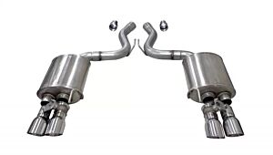 Corsa Performance 3.0" Axleback Exhaust Dual Rear Exit with Twin 4.0" Polished Pro-Series Tips Ford Mustang GT Fastback - w/ Valves (2018-2022)