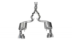 Corsa Performance 3.0" Catback Exhaust Dual Rear Exit with Twin 4.0" Polished Pro-Series Tips Ford Mustang GT Fastback - No Valves (2018-2022)