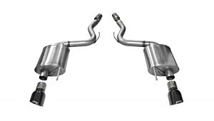 Corsa Performance 3.0" Axleback Exhaust Dual Rear Exit with Single 4.5" Black PVD Pro-Series Tips Ford Mustang GT Fastback (2015-2022)