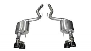 Corsa Performance 3.0" Axleback Exhaust Dual Rear Exit with Twin 4.0" Black PVD Pro-Series Tips Ford Mustang GT Fastback - No Valves (2018-2022)