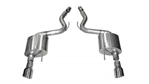 Corsa Performance 3.0" Axleback Exhaust Dual Rear Exit with Single 4.0" Polished Pro-Series Tips Ford Mustang GT Fastback (2015-2022)
