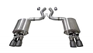Corsa Performance 3.0" Axleback Exhaust Dual Rear Exit with Twin 4.0" Black PVD Pro-Series Tips Ford Mustang GT Fastback - w/ Valves (2018-2022)