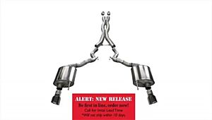 Corsa Performance 3.0" Catback Exhaust Dual Rear Exit with Single 4.5" Black PVD Pro-Series Tips Ford Mustang GT Convertible (2015-2022)