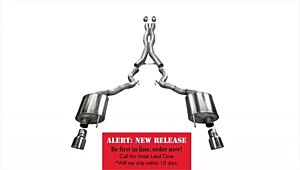Corsa Performance 3.0" Catback Exhaust Dual Rear Exit with Single 4.5" Polished Pro-Series Tips Ford Mustang GT Convertible (2015-2022)