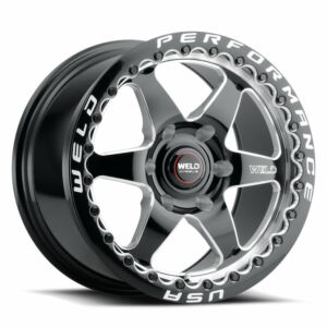 WELD Ventura 6 Beadlock Drag Gloss Black Wheel Pair with Milled Spokes (17x10 | 6x135BC | +43 Offset | 7.25 Backspacing F-150 04-Present)