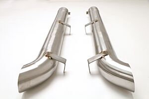 Billy Boats  B&B Chevy C2 C3 Corvette Insulated Side Pipes 4" - Brushed Stainless Finish (FCOR-0571)