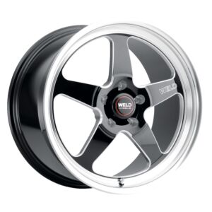 WELD Ventura Drag Gloss Black Wheel Pair w/ Milled Spokes (17x5 | 5x120.65 BC (5x4.75) | -10 Offset | 2.60 Backspacing C6 z06 Corvette)
