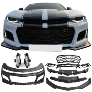 iKon Motorsports Style Front Bumper + DRL Fog Lights Pair (16-18 Chevy Camaro ZL1)