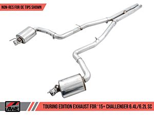 AWE Touring Edition Exhaust - Non-Resonated/Stock Tips (15+ Challenger 6.4 / 6.2 SC) 