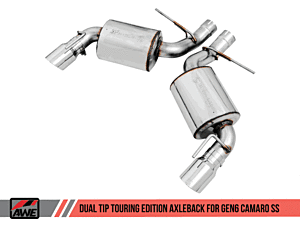 AWE Touring Edition Axle-back Exhaust - Diamond Black Tips (Camaro SS Gen6) (Dual Outlet)