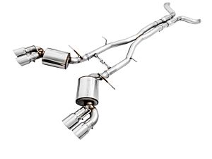 AWE Touring Edition Cat-back Exhaust - Non-Resonated/Chrome Silver Tips (Camaro SS / ZL1 Gen6)(Quad Outlet)