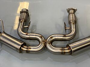 Billy Boat B&B Chevy C8 Corvette Stingray Bullet Exhaust System 4.5" stainless double wall tips *with afm valve* FCOR-0775