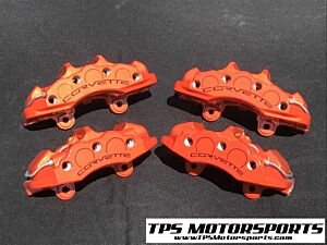 TPS Corvette C6 Z06/ Grandsport Powder Coated Brake Calipers (Lambo Orange)