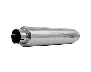 MBRP 4" T304 Stainless Steel Inlet/Outlet Quiet Tone Exhaust Muffler 24" Body 6" Diameter 30" Overall
