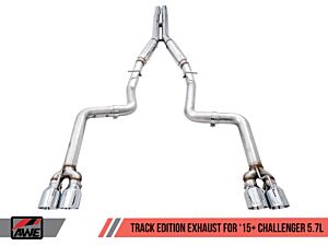 AWE Track Edition Exhaust - Chrome Silver Quad Tips (Challenger 5.7 15+)