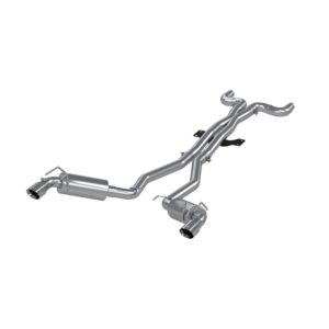 MBRP Dual Cat Back, Round Tips, T304 (2010-2015 Chev - Camaro, V8 6.2L 6 Speed)