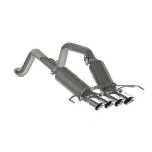 MBRP 3in. Dual Muffler Axle Back; with Quad 4in. Dual Wall Tips; T304 (2014-2019 Corvette) - S7030304