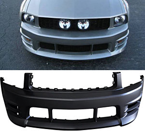 iKon Motorsports Racer Style Unpainted Front Bumper Cover PP (05-09 Mustang V6)