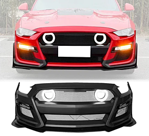 iKon Motorsports Front Bumper Cover Lip LED Grille (18-23 Mustang GT500)