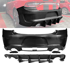iKon Motorsports Standard Sedan Rear Bumper Kits Diffuser PP (15-23 Charger)