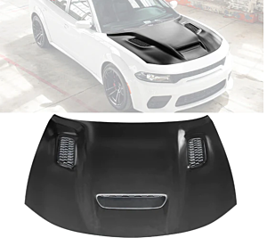 Ikon Motorsports Aluminum Hood (15-23 Charger Black SRT Redeye Widebody)