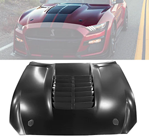 Ikon Motorsports Black Front Hood Cover Aluminum (15-17 Mustang GT500)