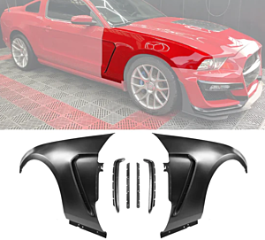 Ikon Motorsports Unpainted Black Side Fender Steel (10-14 Mustang GT350)