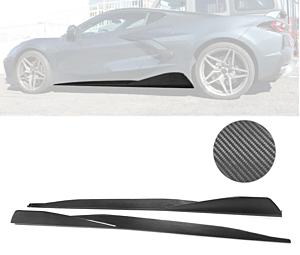 Ikon Motorsports 5VM Style Carbon Fiber CF Side Skirts 2PCS (20-23 Corvette C8)