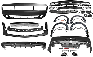 Ikon Motorsports Front+Rear Bumper Cover+Fender Flares+V4 Diffuser (08-14 Challenger)